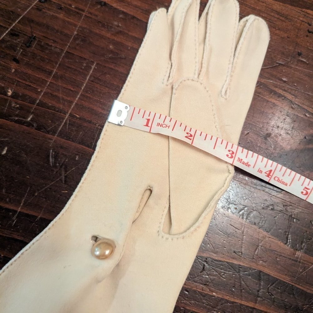 VINTAGE Cream Gloves - XS - Picture 4 of 4